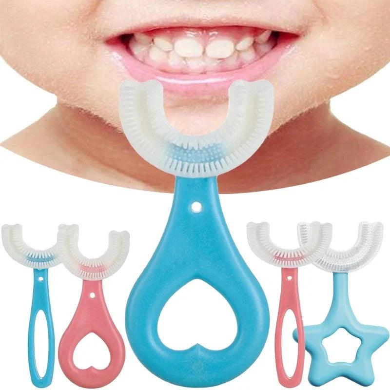 Escova de Dentes U-shaped para Bebês - Silicone Macio 360°