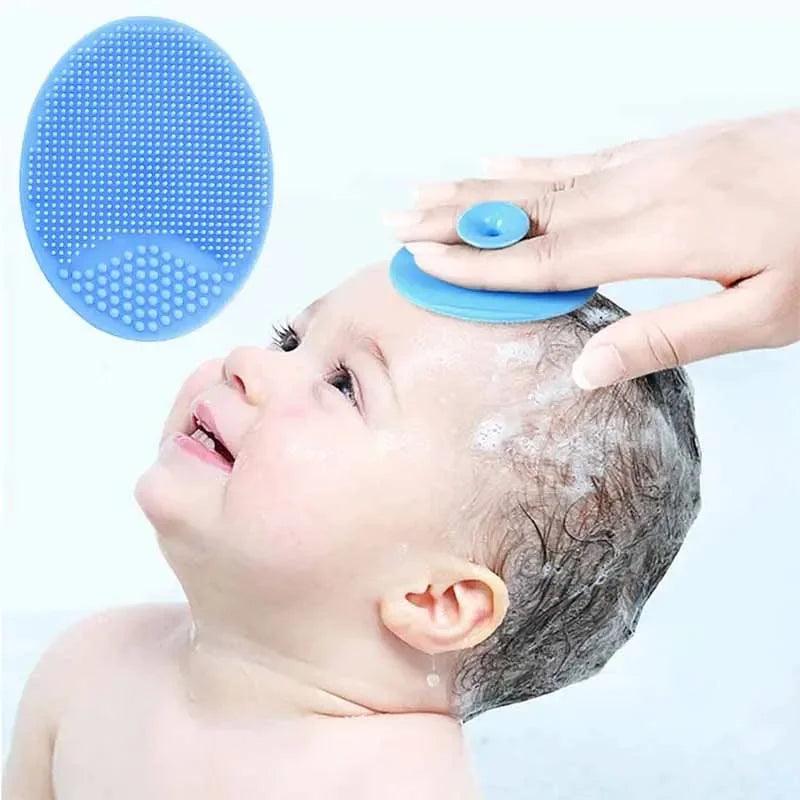 Escova de Cabelo para Bebês - Silicone para Banho e Massagem