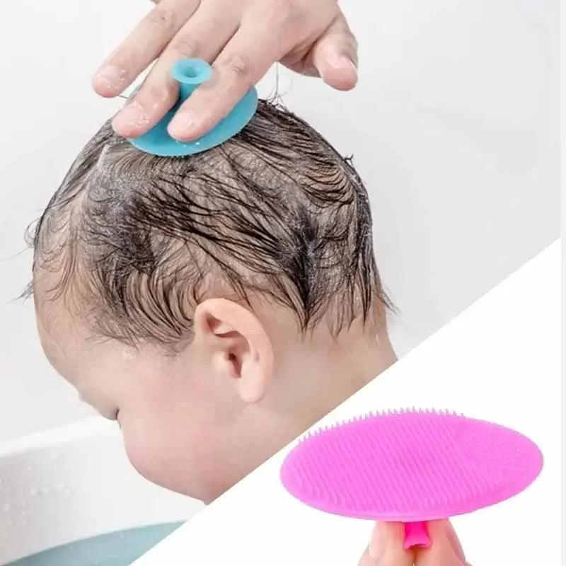 Escova de Cabelo para Bebês - Silicone para Banho e Massagem